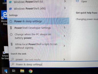 Windows Power & Sleep settings