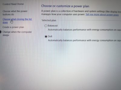 Windows Power & Sleep Advanced Settings link